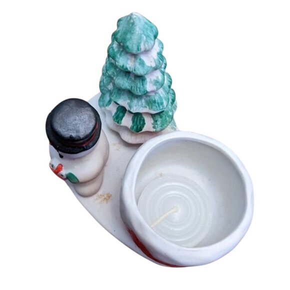 Ceramic Christmas Snowman & Tree Planter - Festive Holiday Decor - Picture 3 of 16